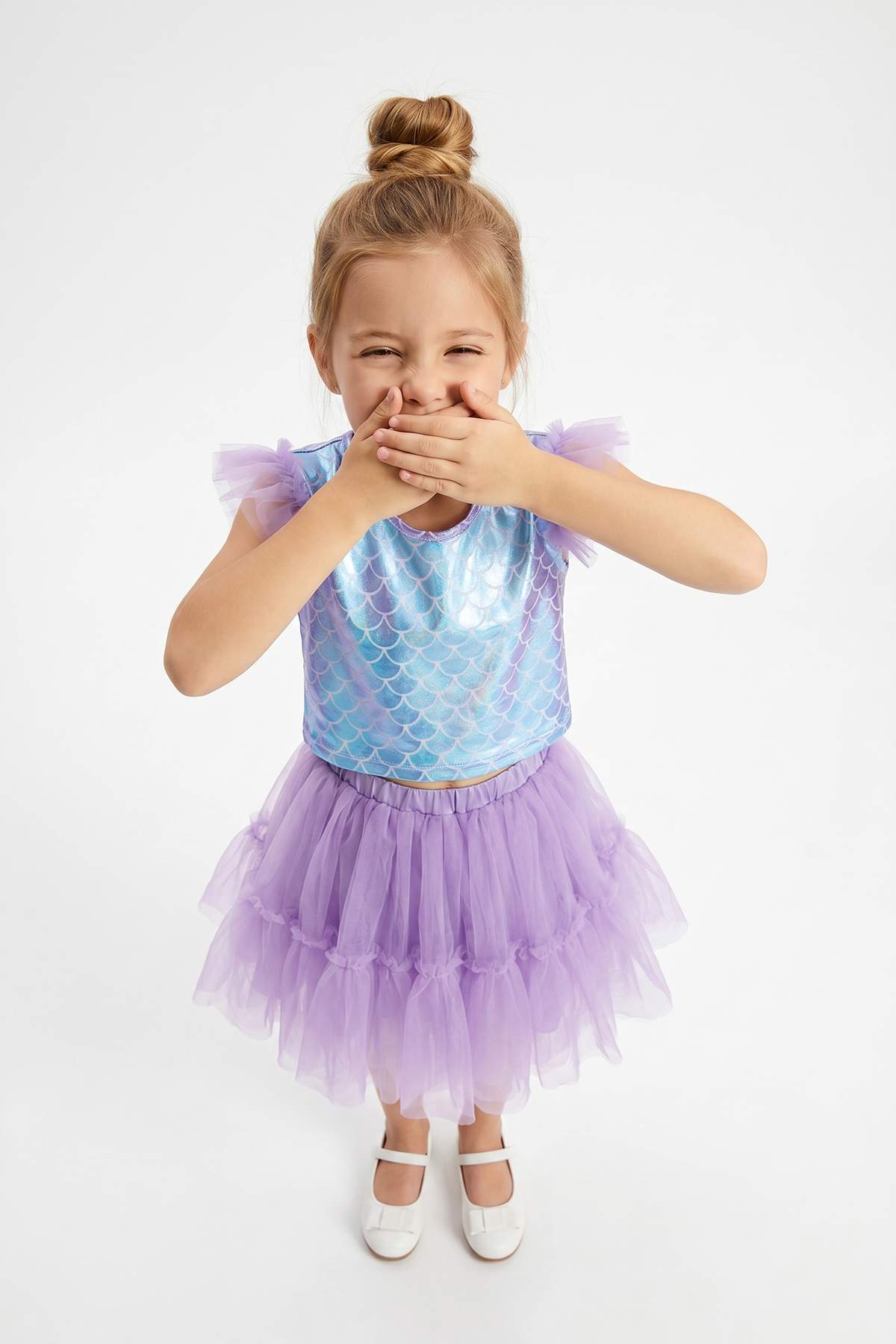 Trendyolmilla Kids Mor Kız Çocuk Payetli Tütü Detaylı Dokuma Alt - Üst Takım TKDSS26AU00146