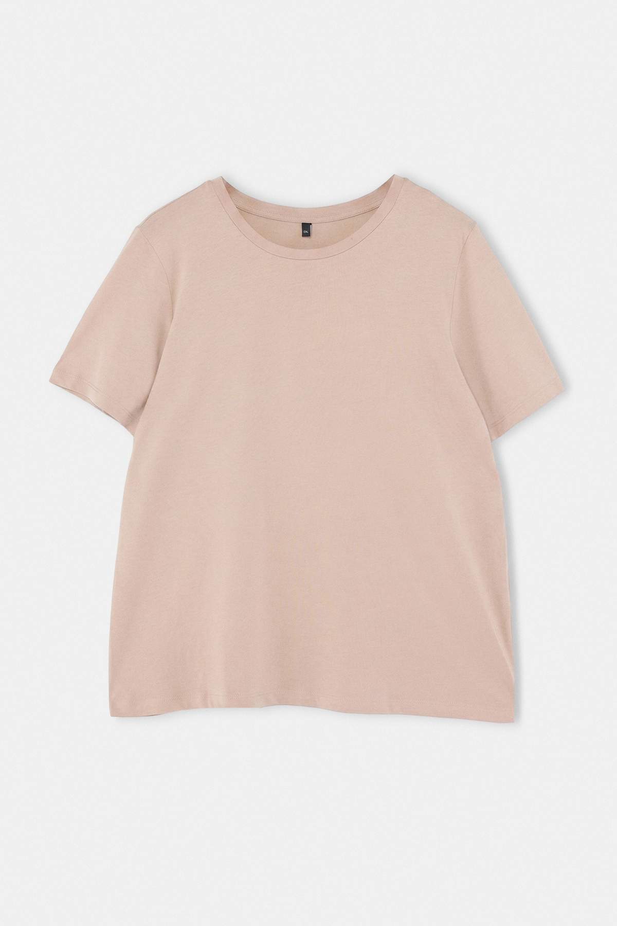 Trendyolmilla Curve Vizon Regular Fit Basic Bisiklet Yaka %100 Pamuk Örme Büyük Beden T-Shirt TBBSS22TS0733