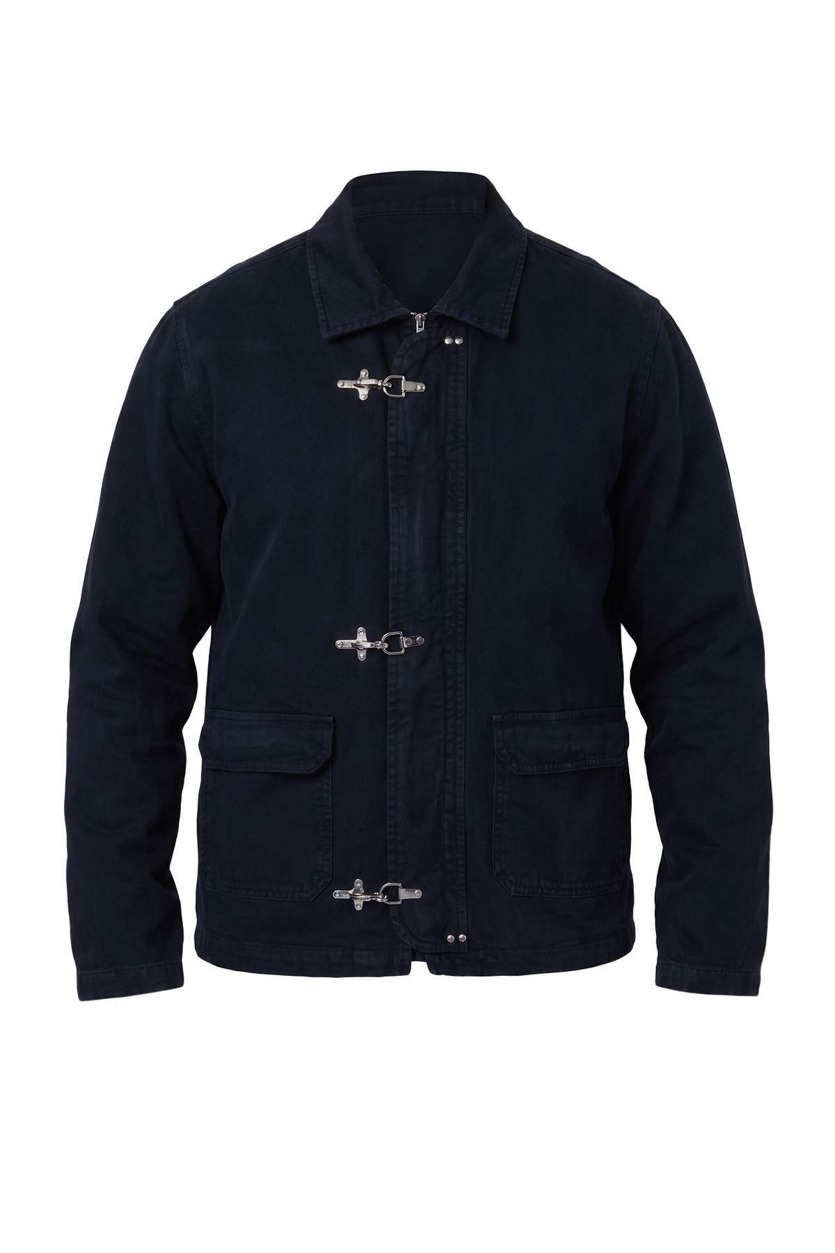 Trendyolmilla Man Lacivert Önü Aksesuarlı Cepli Erkek Denim Ceket TMNAW27CE00004