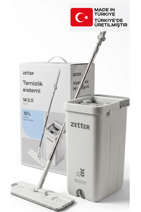 Zetter Mop Temizlik Seti, 1 Yıl Garantili, Zamanlayıcılı, Tek Bezli, Kolay Sı...