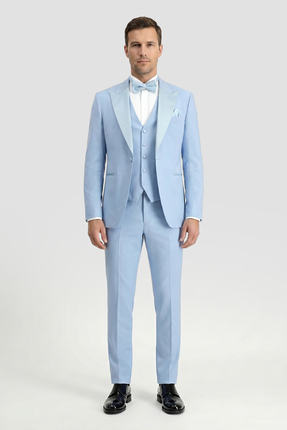 Kiğılı 7 Drop Slim Fit Dar Kesim Sivri Yaka Yelekli Smokin & Damatlık
