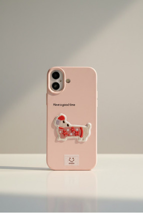 QUSCHU iPhone 16 Plus Uyumlu Kawaii Nakışlı Sevimli Köpekli Figürlü Silikon T...