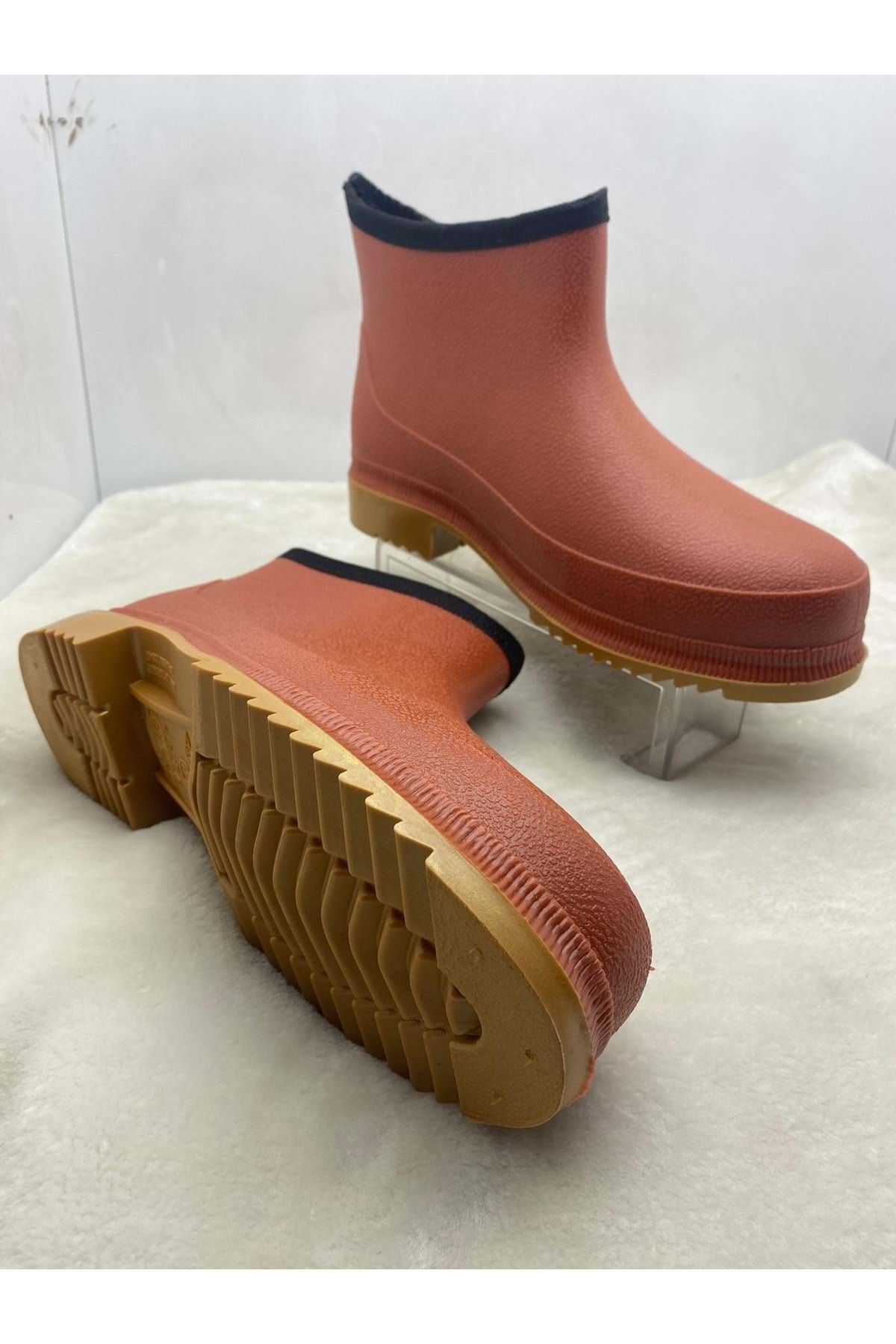 ÇİĞDEM KUNDURA Ulaş Turuncu Krep Bahçe Kısa Lastik Çizme Unisex görsel 3