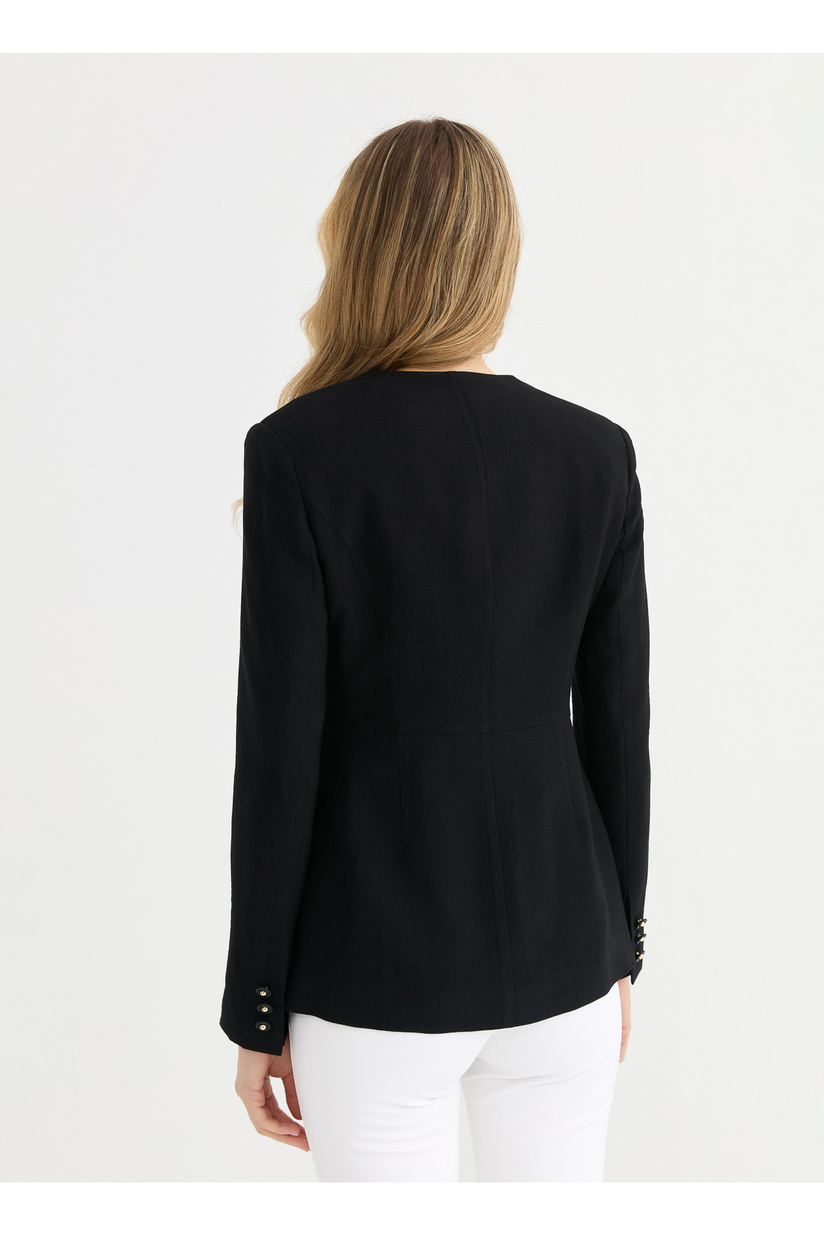 Selen Siyah Kadın Ceket 26YSL1619 görsel 5
