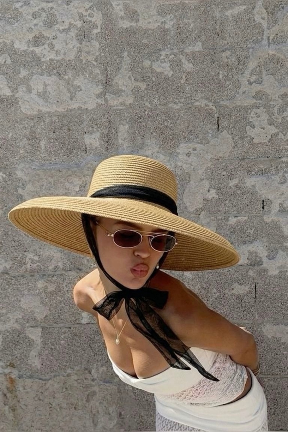 Women's Straw Drawstring Panama Hat