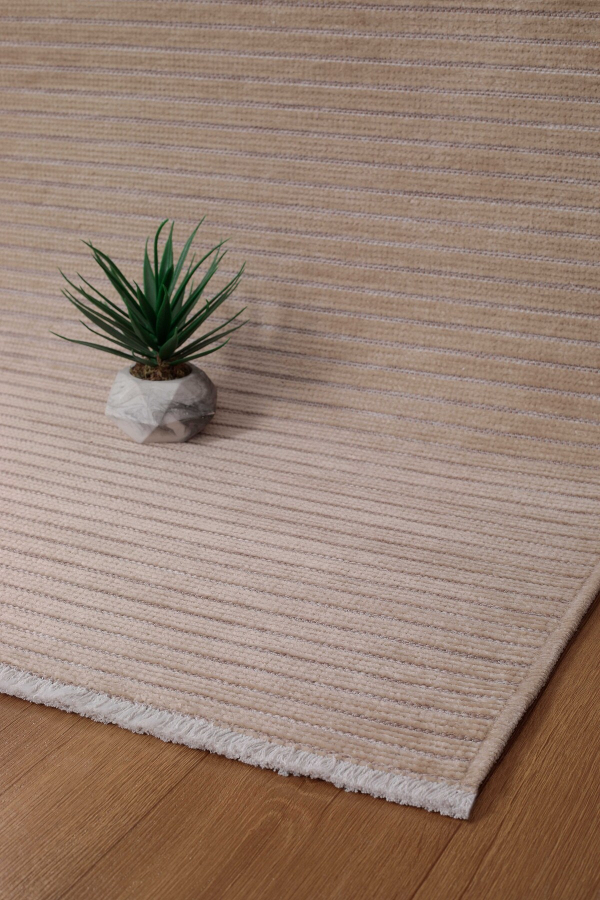 Rixos Vl Washable Anti-Slip, Cotton Woven, Premium Quality Living Room&Kitchen&Dining Room Rug Beige