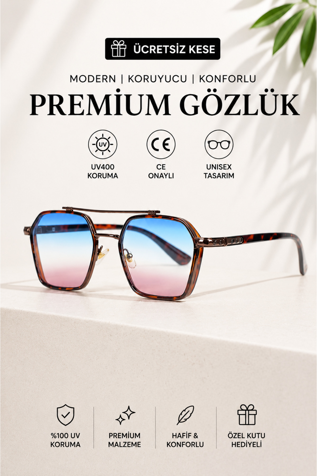 ROYAL EYEWEAR RE0039 GRADIENT BLUE SUNGLASSES