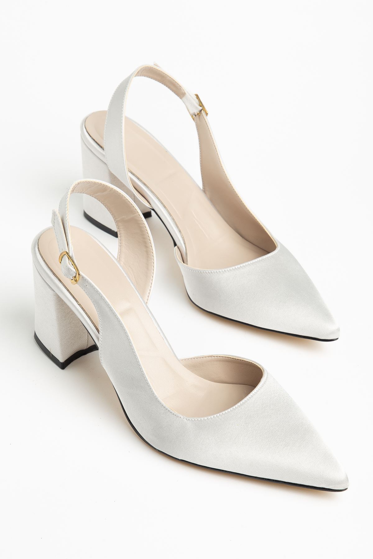 Tonia Women's Satin Silver Heels