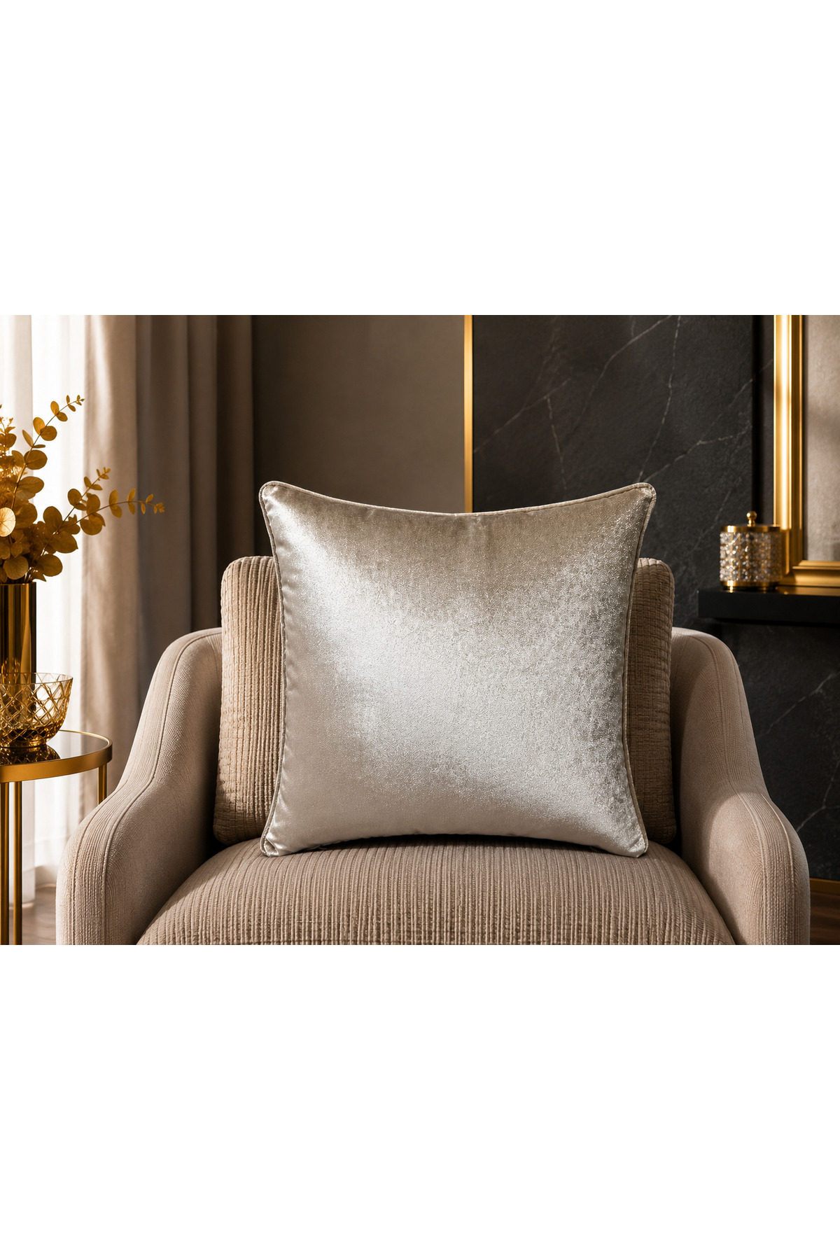 Exclusive Imported Atlas Mink Color Pillowcase 43x43 cm