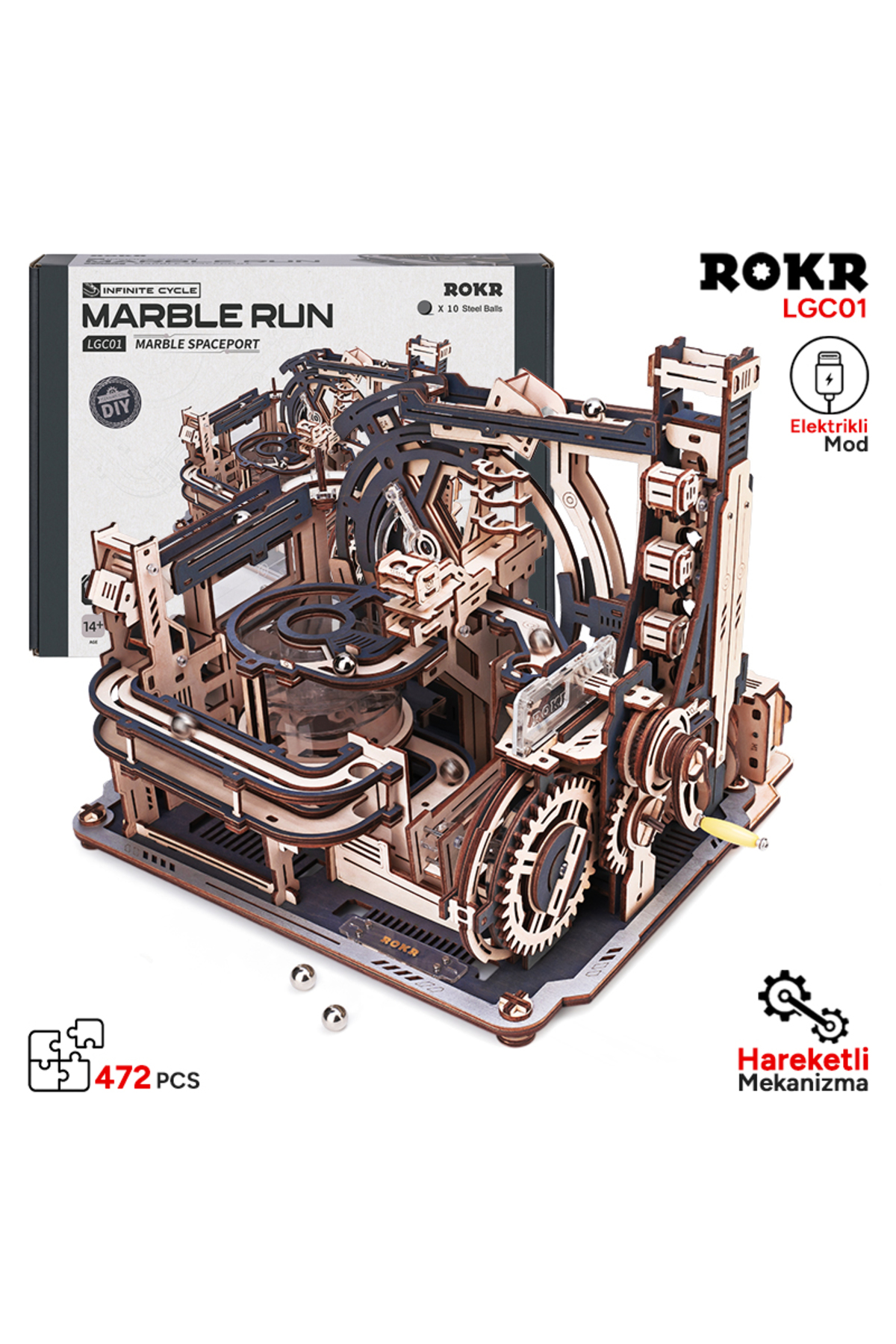 ROKR LGC01 Marble Spaceport Marble Run DIY Minyatür Maket Model