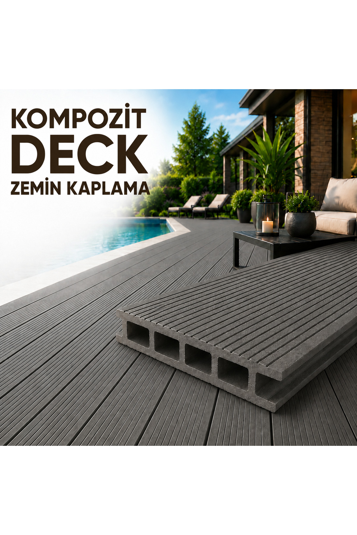 Fixer DECK-ER WPC Kompozit Deck Zemin Kaplama – Dayanıklı, Kaymaz