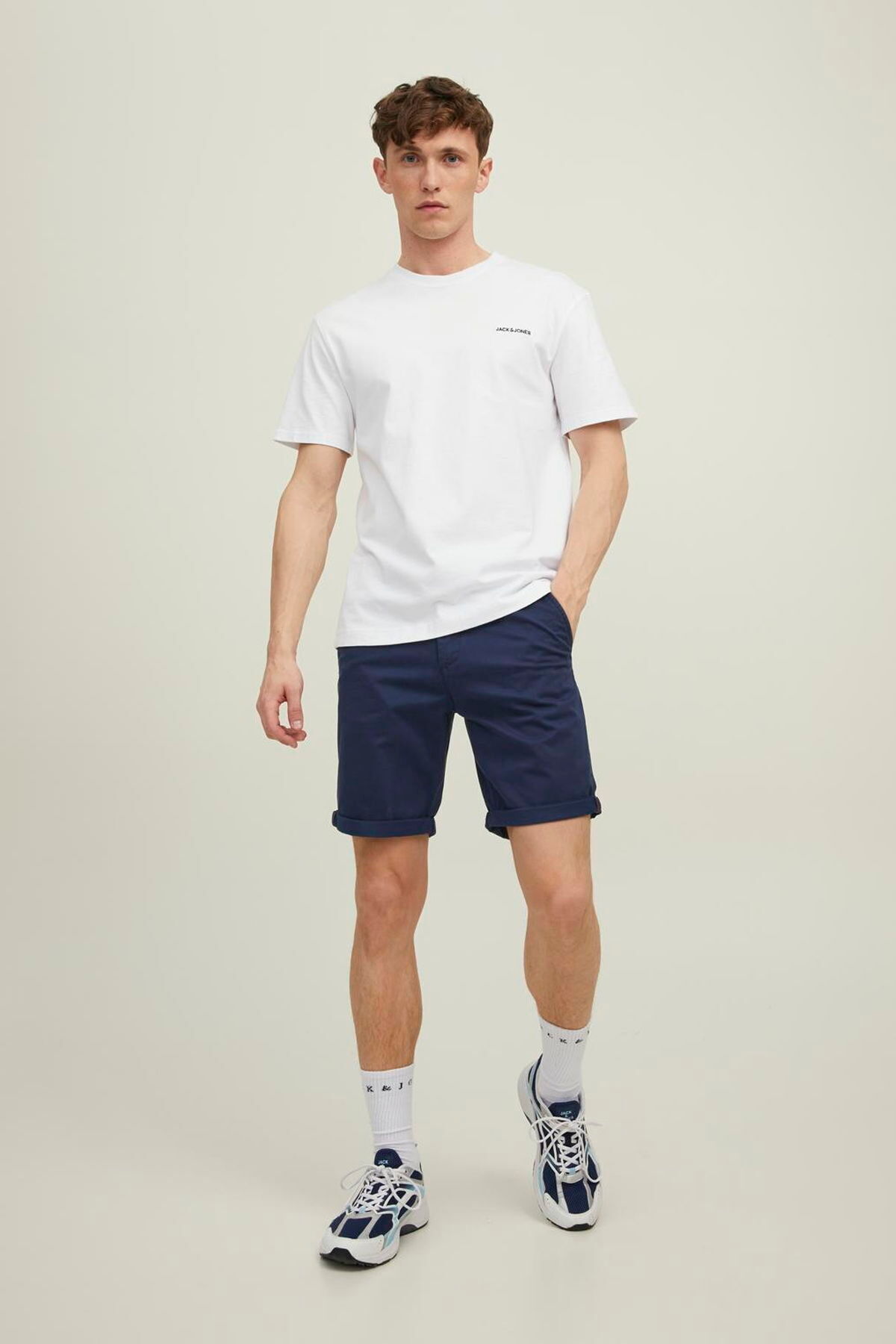 شلوارک ورزشی مردانه سرمه‌ای بلیزر جک اند جونز شلوارک برمودا Jack & Jones