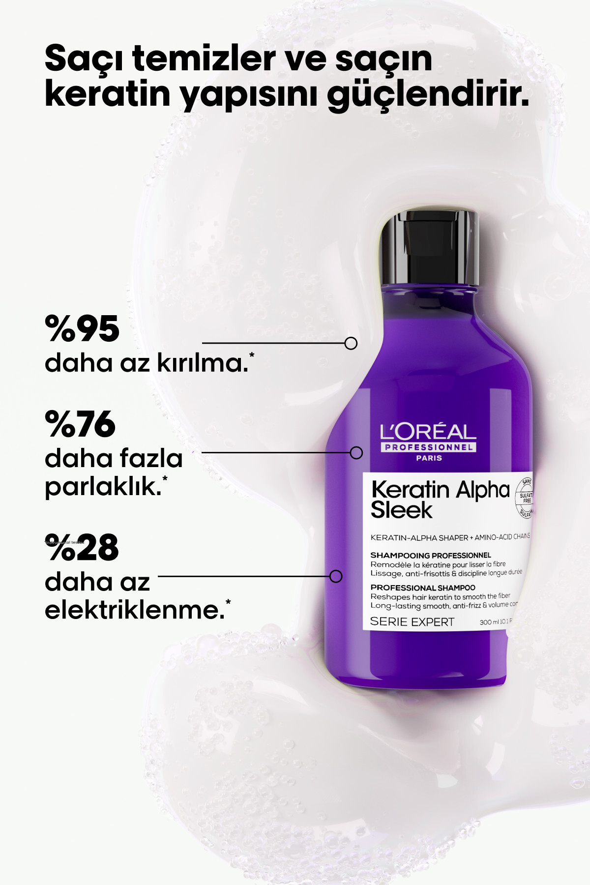 Serie Expert Keratin Alpha Sleek Düzleştirici ve Elektriklenme Karşıtı Bakım Seti — 3474637335748S1 — تصویر 4 از 8