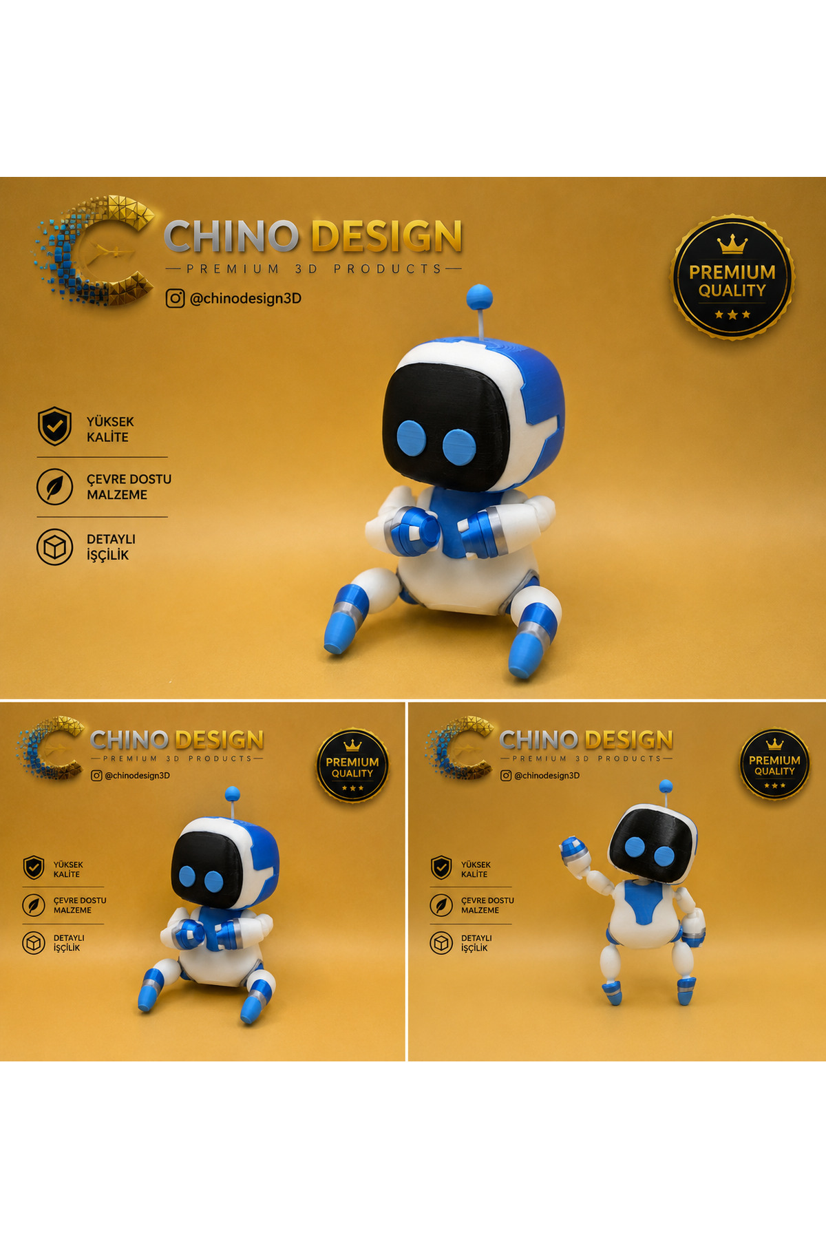 Chino Design Astrobot Figür Playstation / Oynar eklemli Renkli