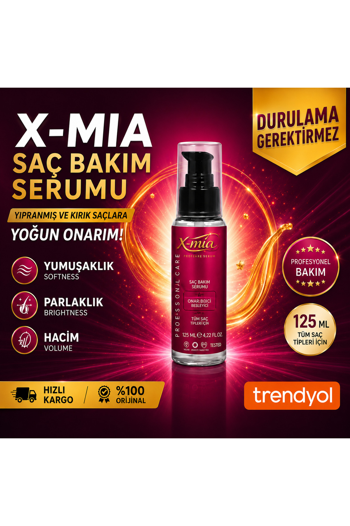x-mia Saç Uzamasına Yardımcı,mat&yıpranmış Saçlar Için Keratinli Saç Serumu 125 ml — x-mia61