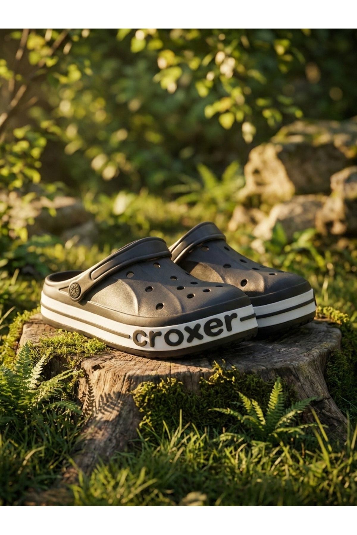 Croxer Siyah Unisex Ortopedik Doktor Aşçı Hastane Plaj ve Günlük Ev Terliği