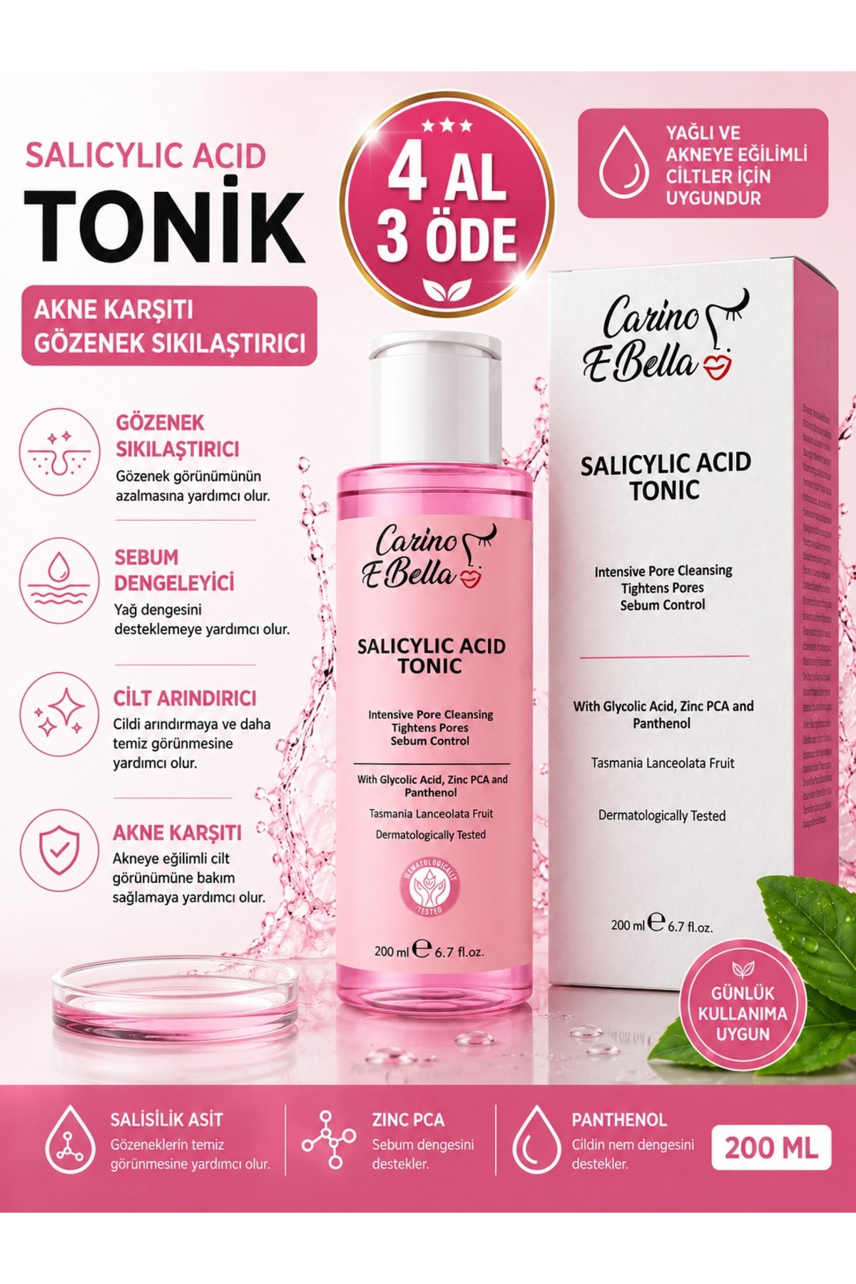 Salicylic Acid Tonik 200 ML – Akne Karşıtı Gözenek Sıkılaştırıcı Tonik — salisilikasit200ml — تصویر 5 از 8