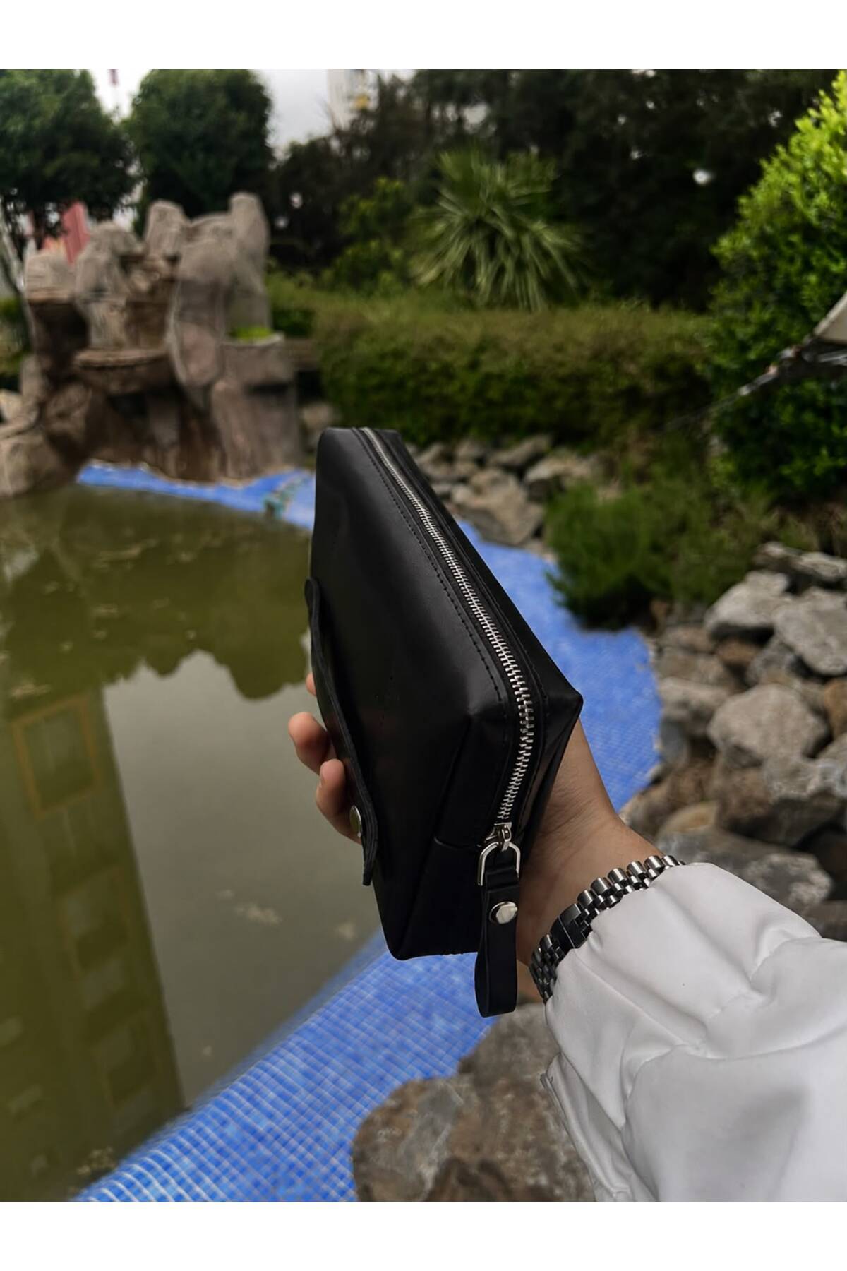 ÖzkanAccessory Capella Hakiki Deri Siyah Unisex El Çantası görsel 6