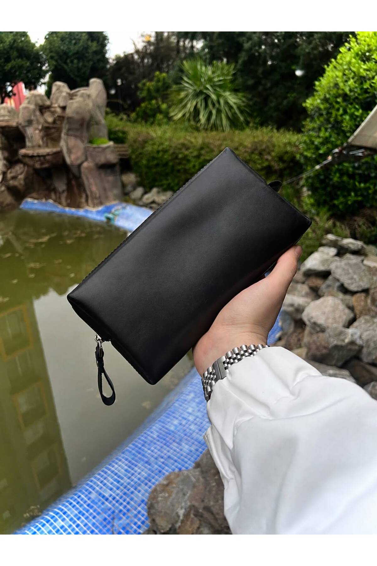 ÖzkanAccessory Capella Hakiki Deri Siyah Unisex El Çantası görsel 2