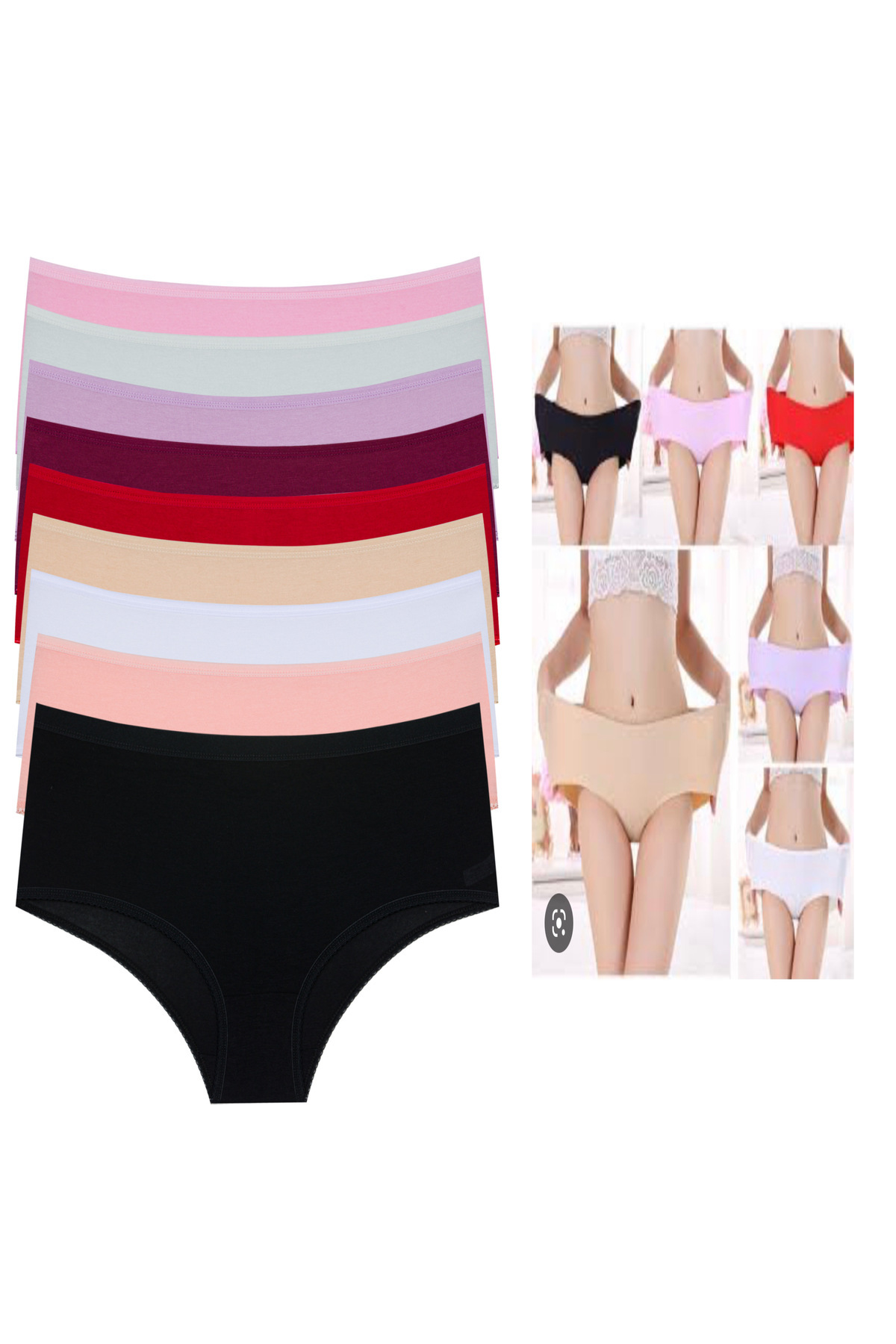 Afrodizyac 9’lu Yüksek Bel Extra Esnek Ve Yumuşak Bambu Yüksek Bel Slip Set görsel 2