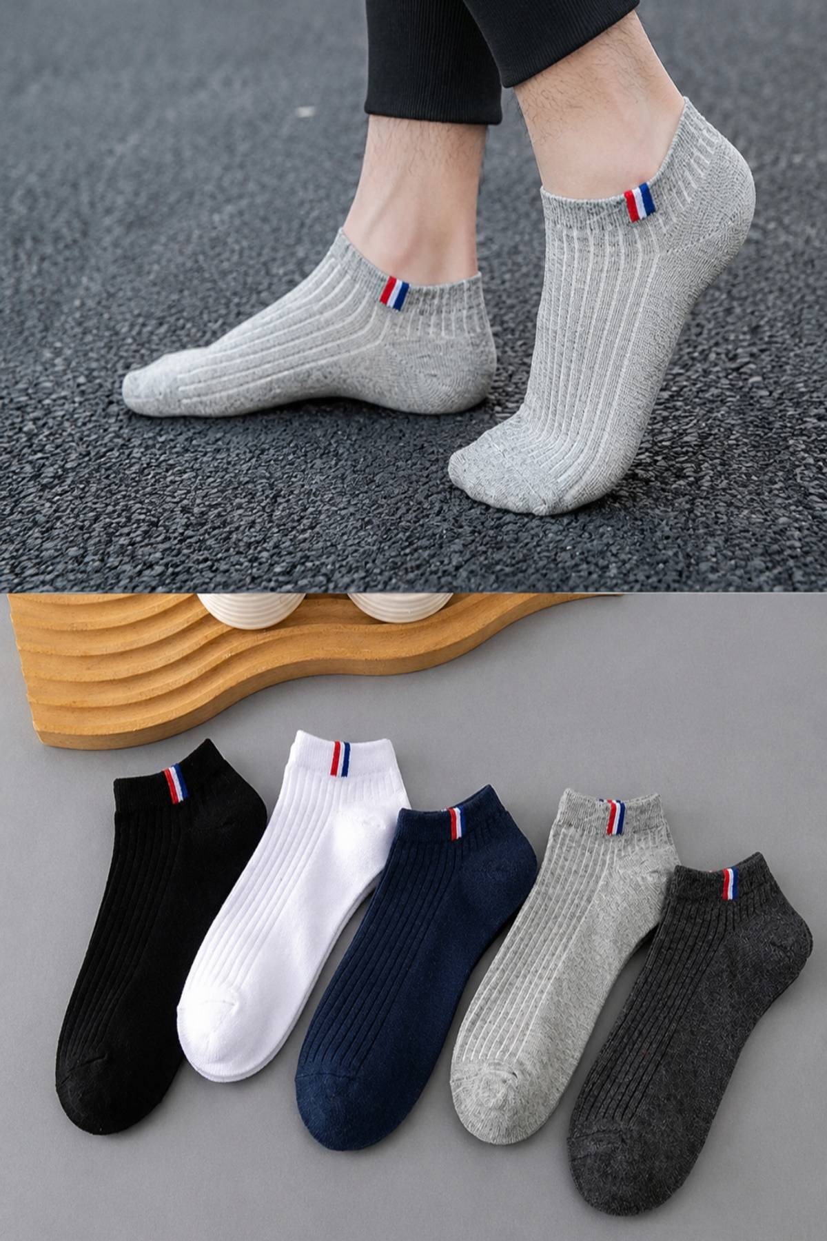 WORTHY SOCKS 5 Li Erkek Patik Çorap Seti 5 Çift görsel 2
