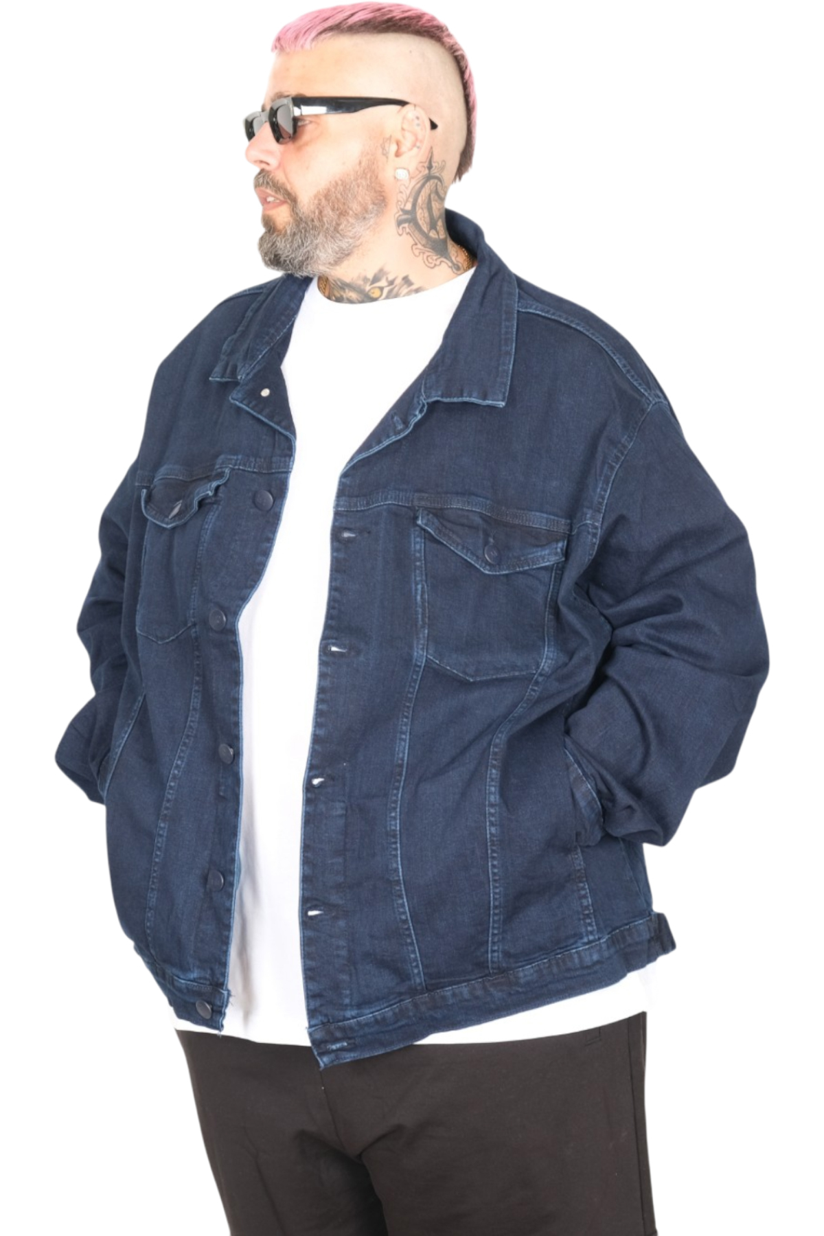 ModeXL Mode Xl Büyük Beden Erkek Kot Mont Lopez 22800 Lacivert görsel 2