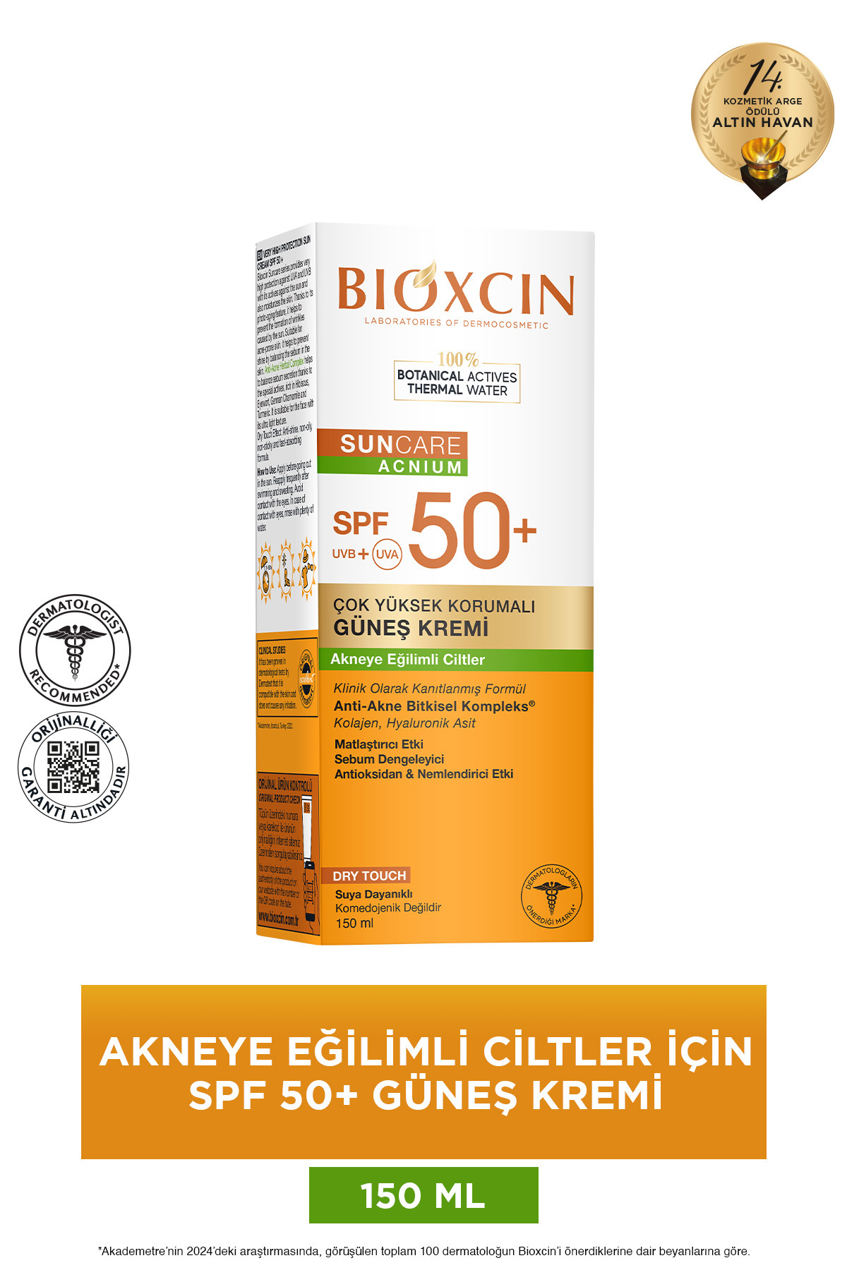Bioxcin Sun Care SPF 50+ Akneye Eğilimli Ciltler İçin Güneş Kremi- Dry Touch, Mat, Çay Ağacı Yağı