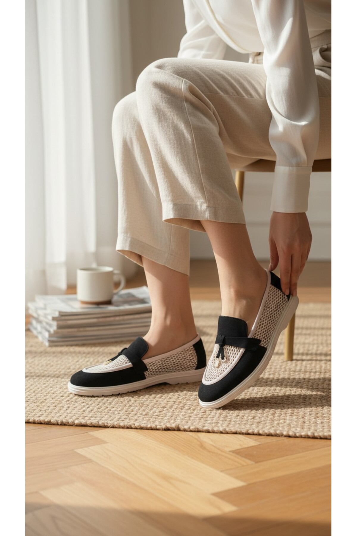 le NACAR Women's Summer Casual Comfortable Lightweight Suede Detailed Breathable Loafer Shoes