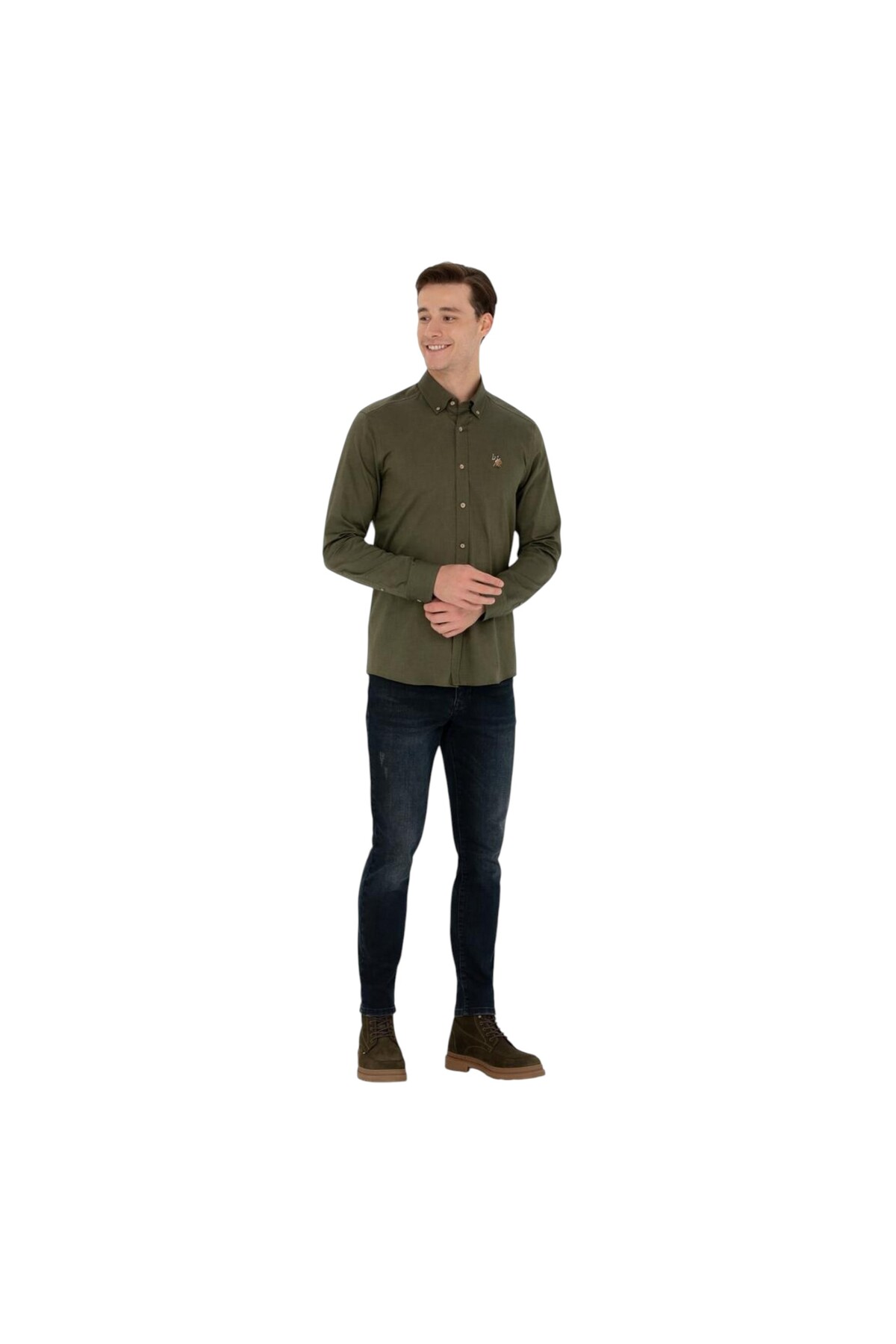 U.S. Polo Assn. Erkek Gömlek 50271276-VR027 — خاکی