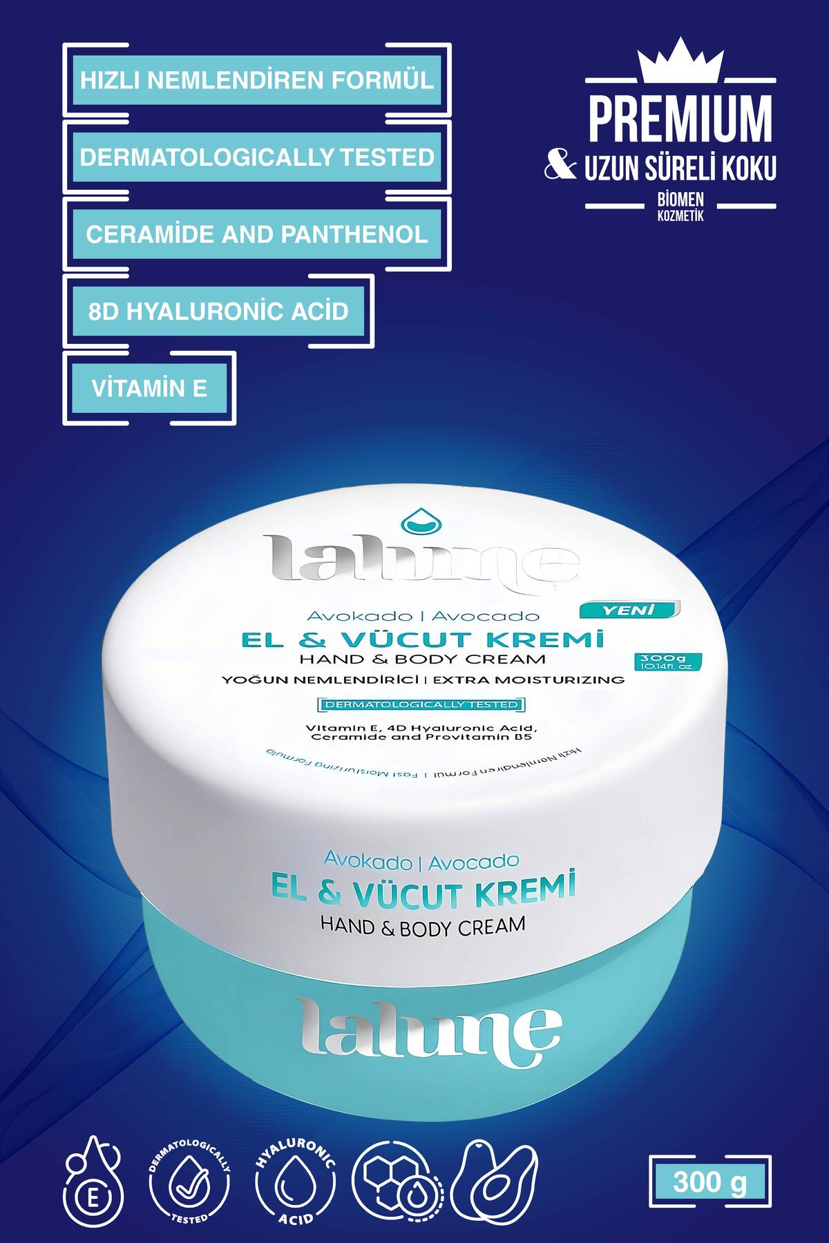 Yoğun Nemlendirici El & Vücut Kremi Avokado 300gr — lalune-avkd-1 — تصویر 2 از 3