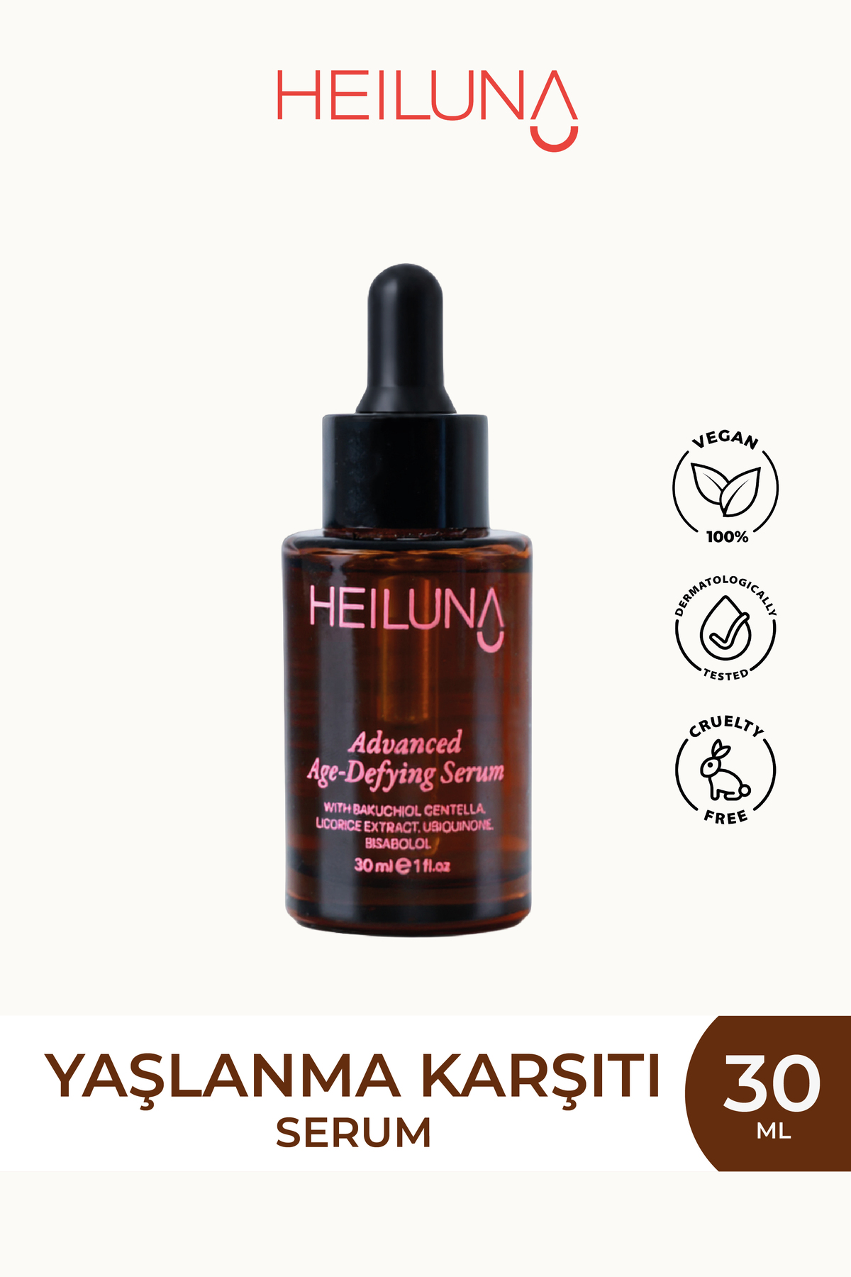 Heiluna Yaşlanma Ve Kırışıklık Karşıtı Serum 30 ml Bakuchiol & Centella, Sıkı & Pürüzsüz Cilt — 1011