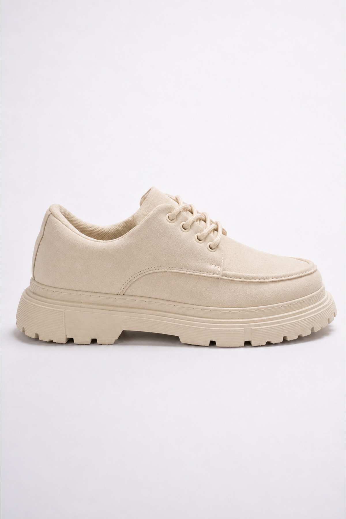 Mhoda Shoes Bağlamalı Makosen Ayakkabı Bej Süet görsel 3