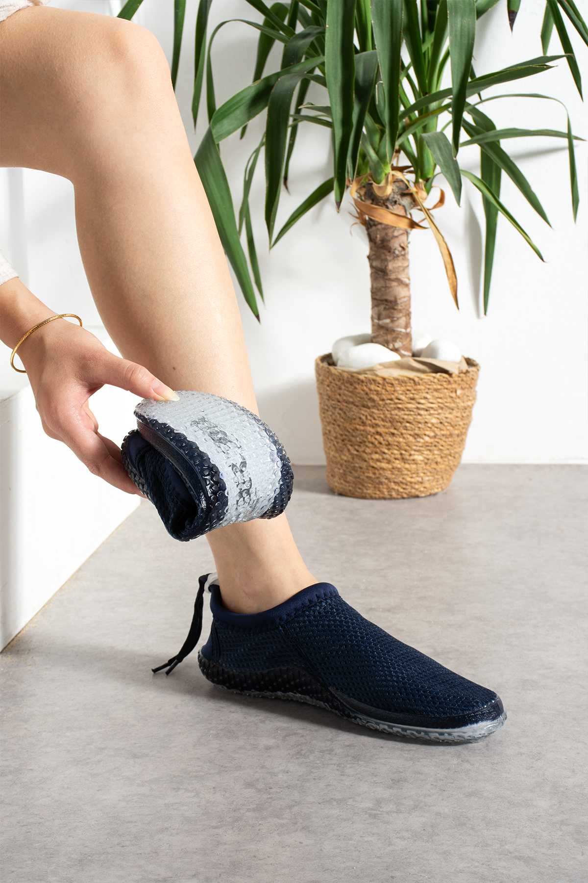 İmerShoes Unisex Yetişkin Lacivert Deniz Ayakkabısı Kaymaz Taban Çok Amaçlı Şık Havuz Plaj Rafting Patiği 521 görsel 6