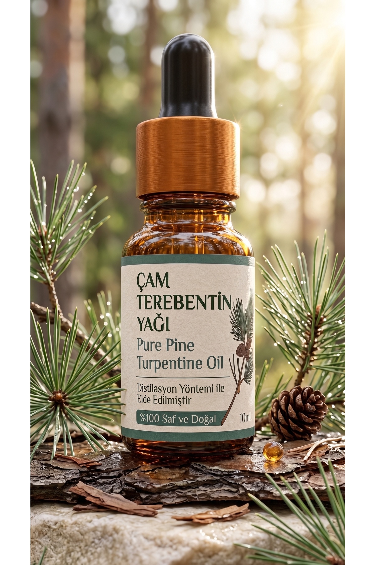 روغن سقز کاج 10 میلی لیتر / 100% خالص و طبیعی / روغن سقز کاج — A1-Çam-Terabentin-yag-10 — تصویر 2 از 7