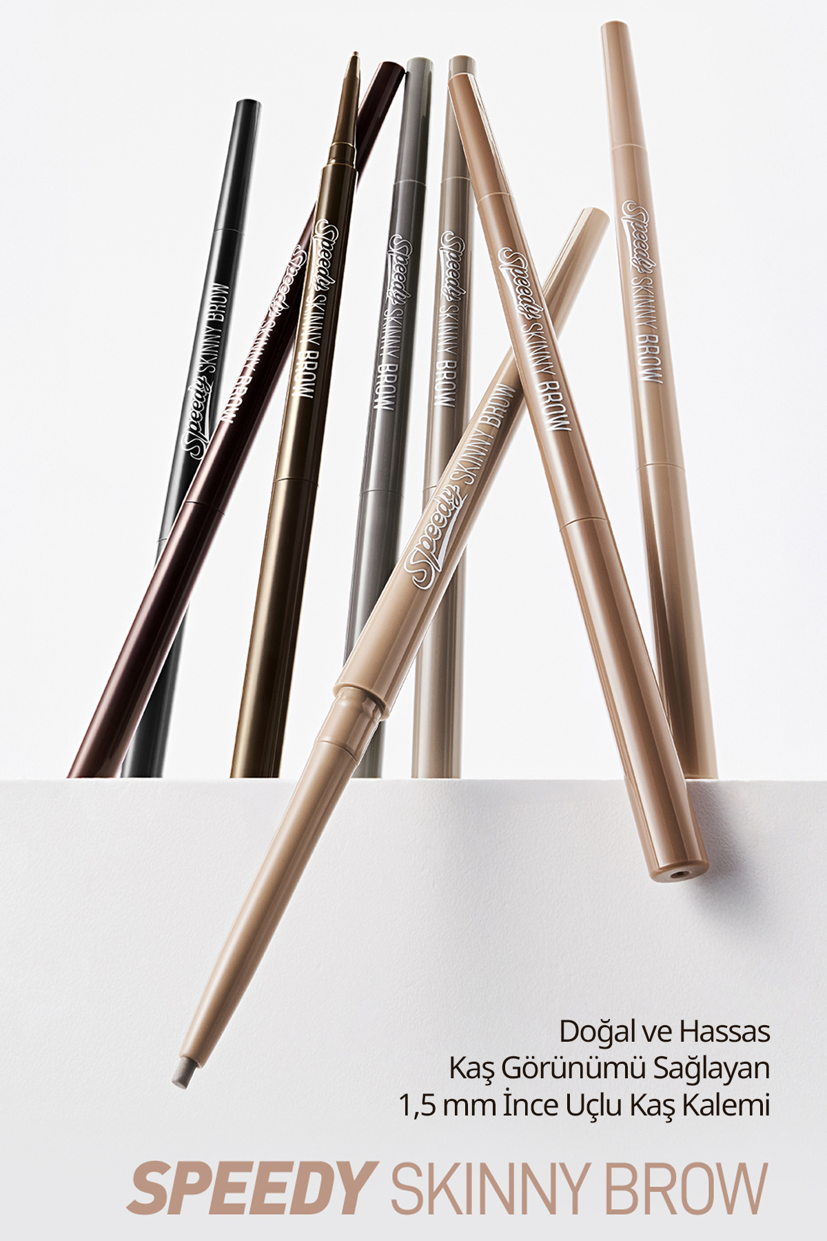 Ultra İnce Uçlu, Doğal Görünüm Veren Kaş Kalemi PERIPERA Speedy Skinny Brow (9 Taupe Brown) — قهوه‌ای 6342 — تصویر 9 از 9