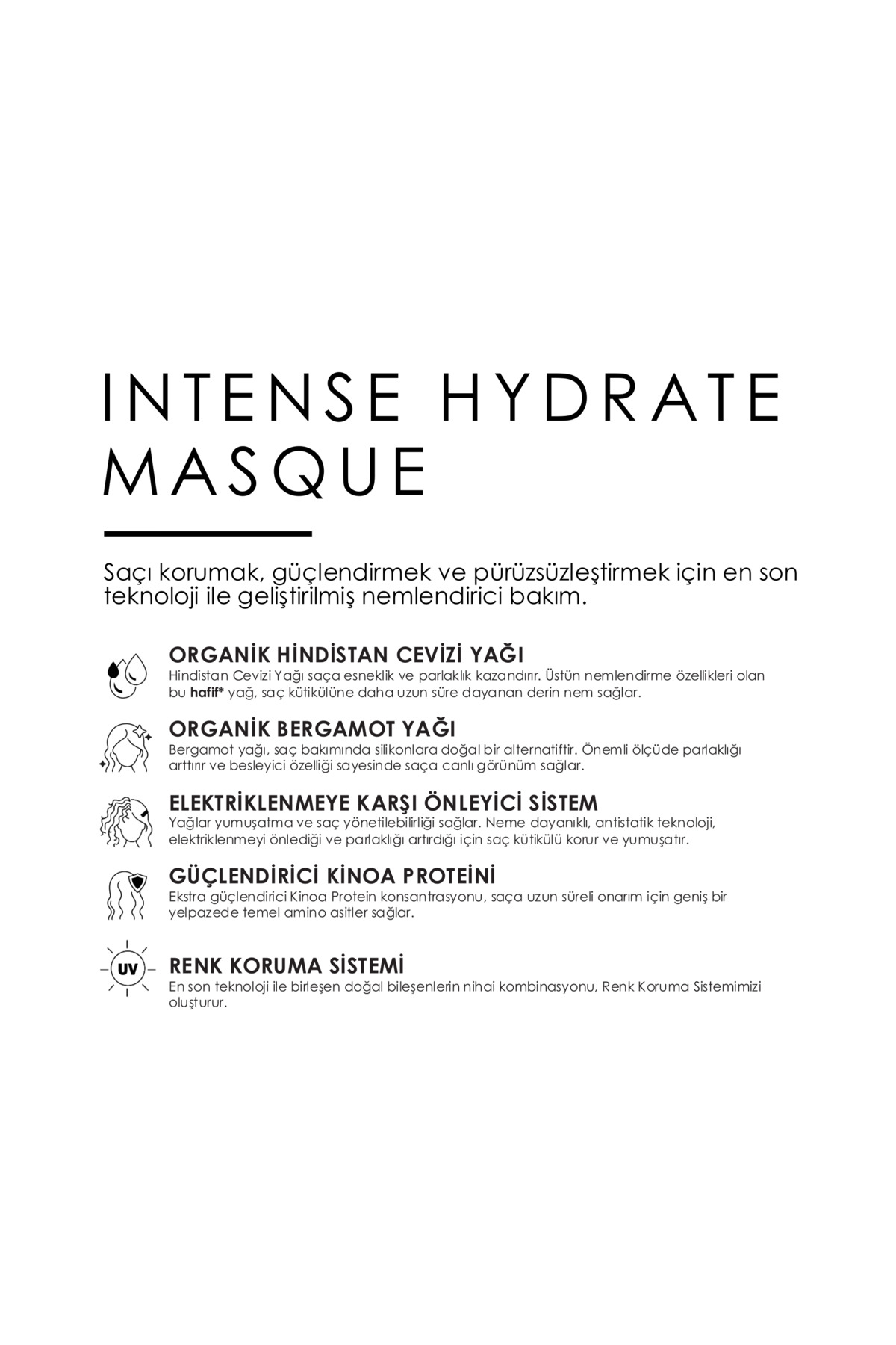 Intense Hydrate Masque 250 ML - Kuru Saçlar İçin Yoğun Nemlendirici Saç Maskesi — 7350016789196 — تصویر 5 از 7