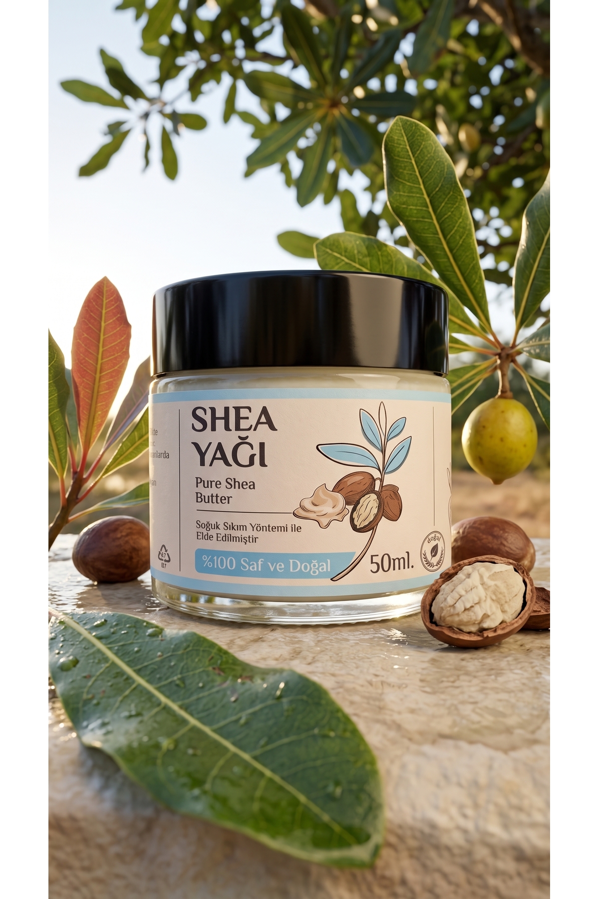 50 ml Shea Butter Yağı / %100 Saf / Yoğun Nemlendirici / Çatlak ve Cilt Bakım Yağ / Soğuk Sıkım — 50-ml-shea-butter — تصویر 3 از 8