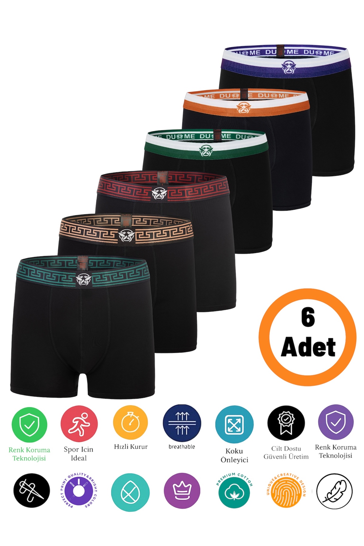 DU&ME Yumuşak Dokulu Erkek Boxer Günlük Kullanıma Uygun Pamuklu Comfortable Fit