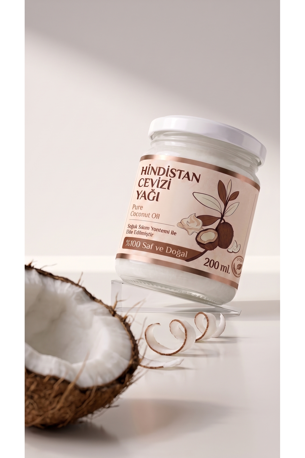 200 ml Saf Hindistan Cevizi Yağı / Soğuk Sıkım / %100 Saf Ve Doğal / Coconut Oil — 250-ml-hindistan-cv-yag — تصویر 3 از 8