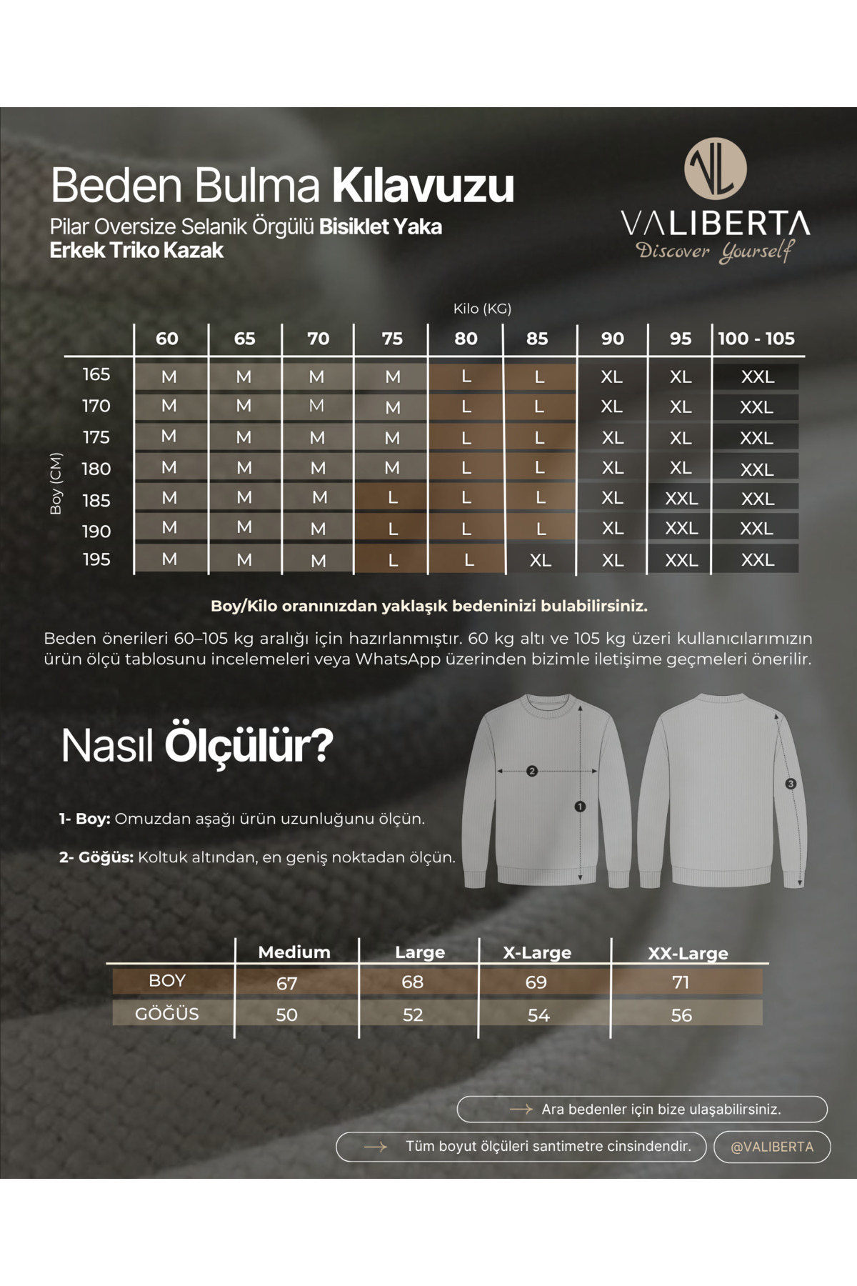Valiberta Pilar Anti-Peeling Tüylenmez Oversize Selanik Örgülü Bisiklet Yaka Erkek Triko Kazak - Ekru görsel 8