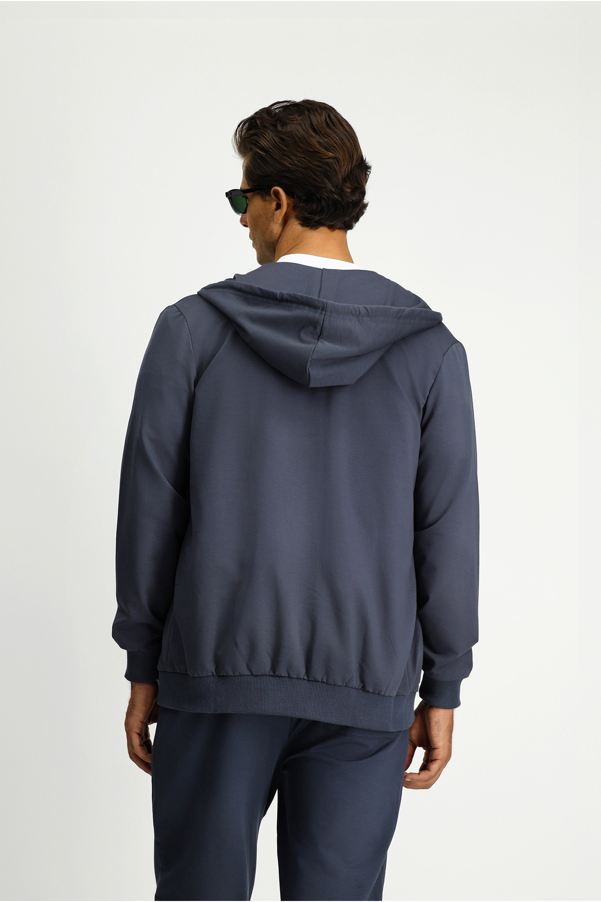 Kiğılı Kapüşonlu Regular Fit Fermuarlı Baskılı Pamuklu Sweatshirt görsel 6