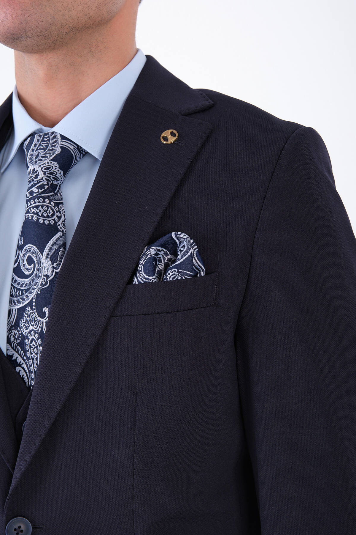 The Tailor Classics Erkek 3'lü Takım Elbise - Erkek Ceket Pantolon Yelek görsel 3