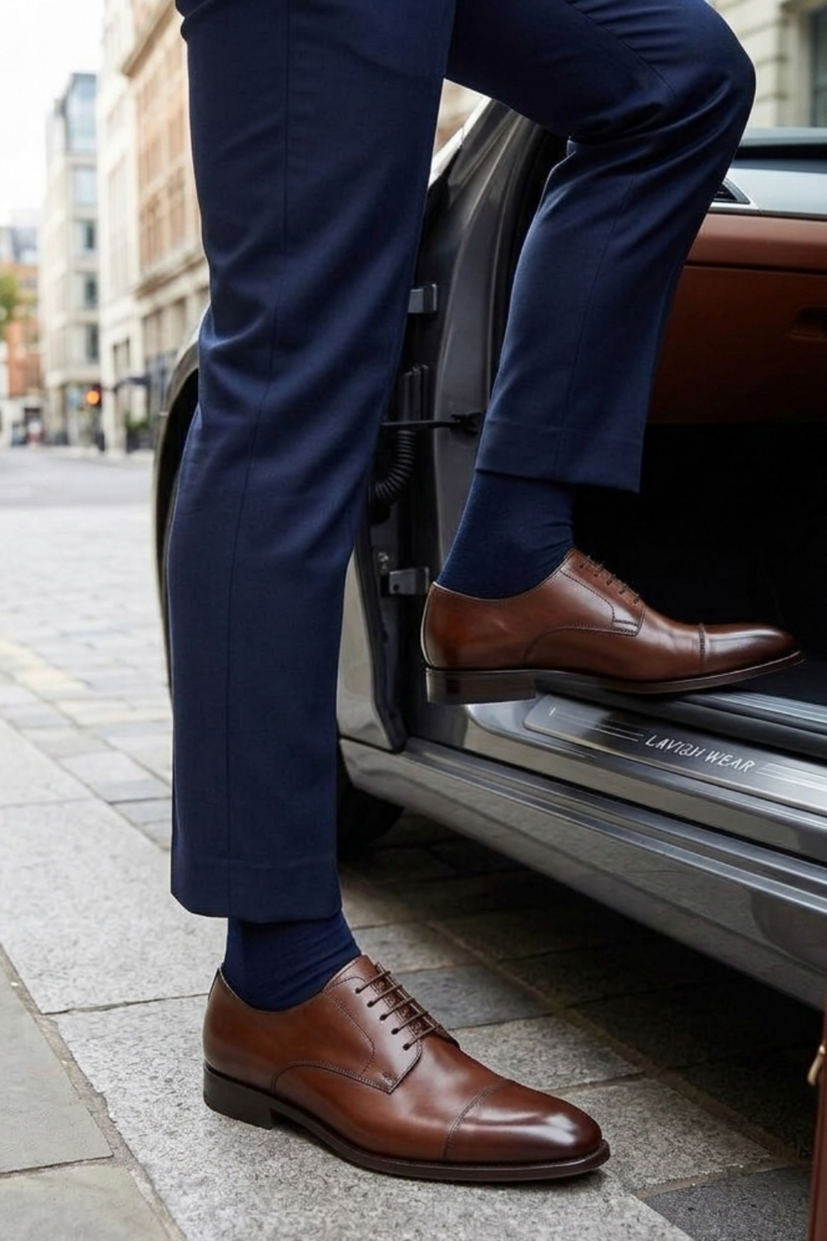 Socketta 3'lü Lacivert Erkek Business Pamuk Dikişsiz Esnek Soket Çorap - Premium görsel 7