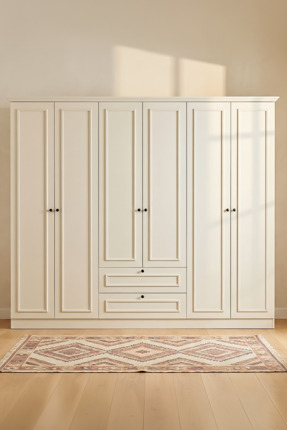 ARGİMO Maya 6 Kapaklı Dolap 54x182x210 cm Beyaz