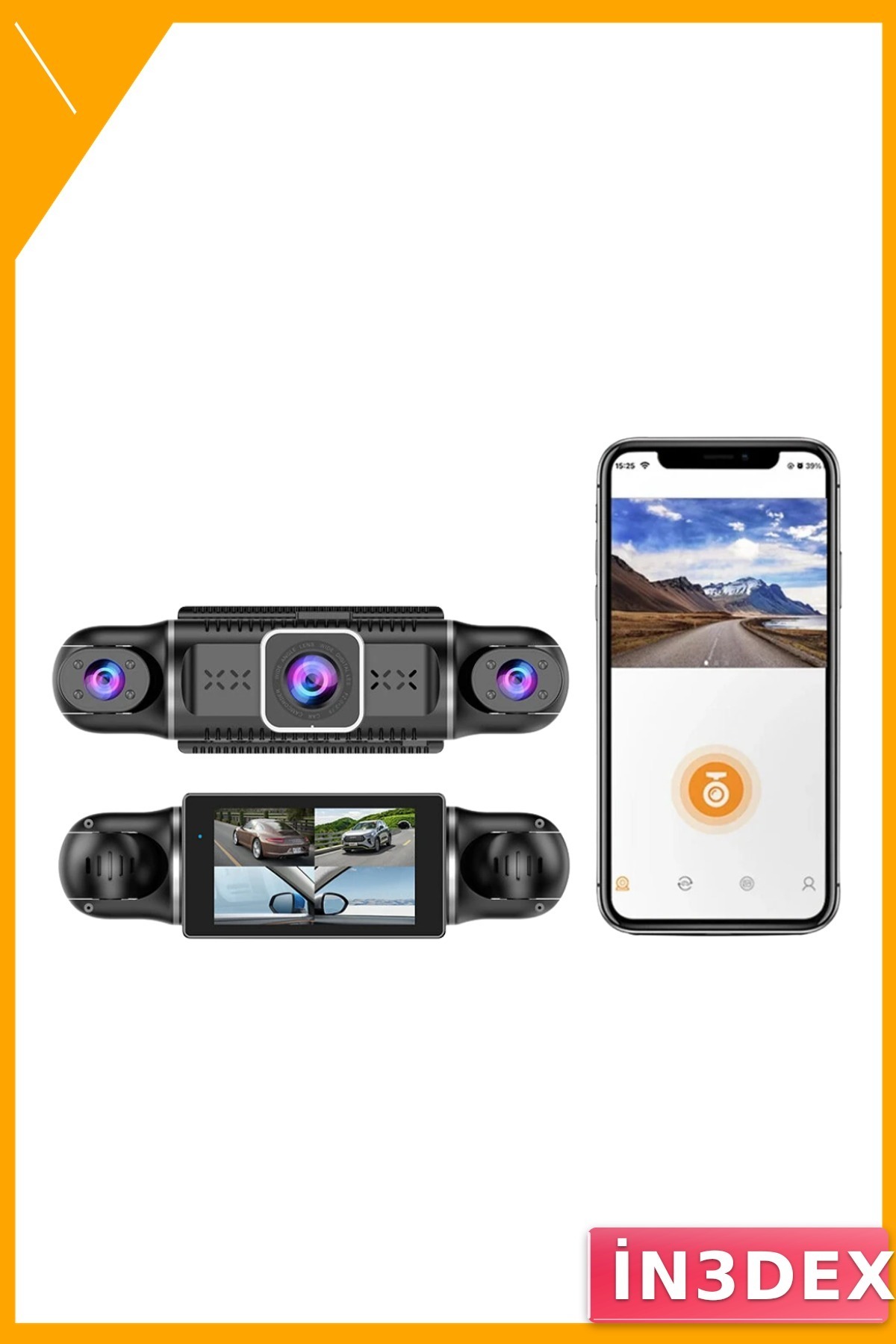 Araç Kamerası 1080P WiFi Mobil Uygulama 170 Derece Geniş Açı G Sensörlü
