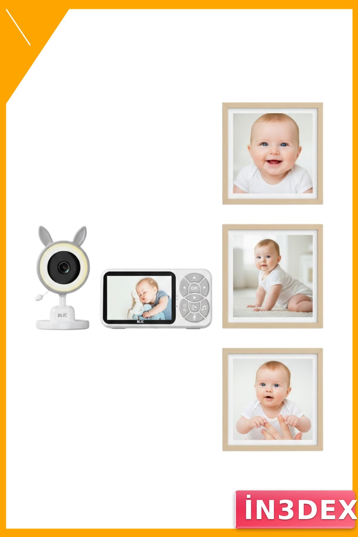 Bebek İzleme Kamerası 3.5 İnç LCD Ekran Gece Görüşlü Ninnili