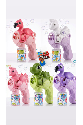 Toy Işıklı köpük tabancası (4 adet pil ve üfle baloncuk hediye)