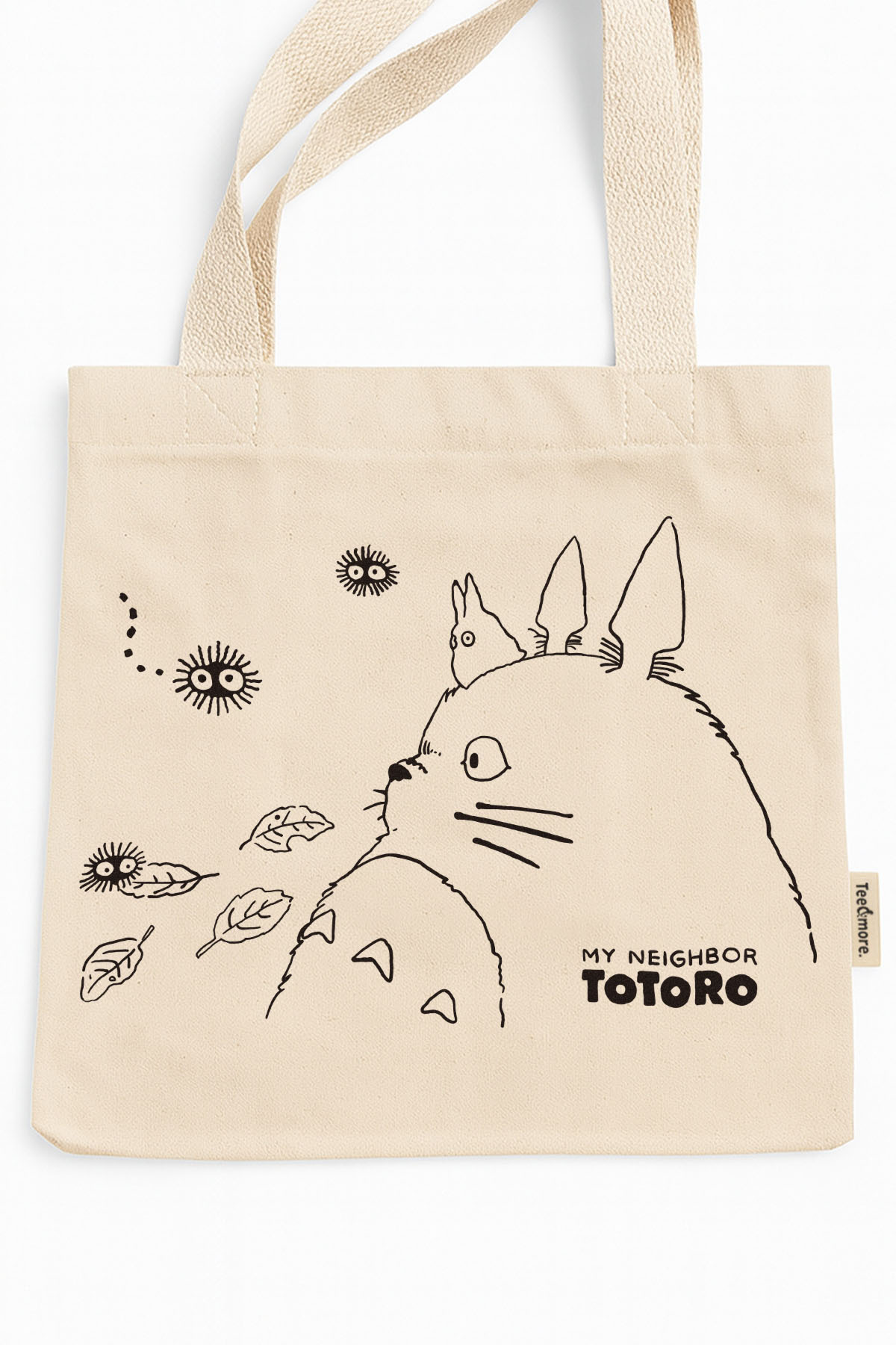 Tee&more. Miyazaki My Neighbor Totoro Baskılı Cırtlı ve İç Cepli Kanvas Bez Çanta