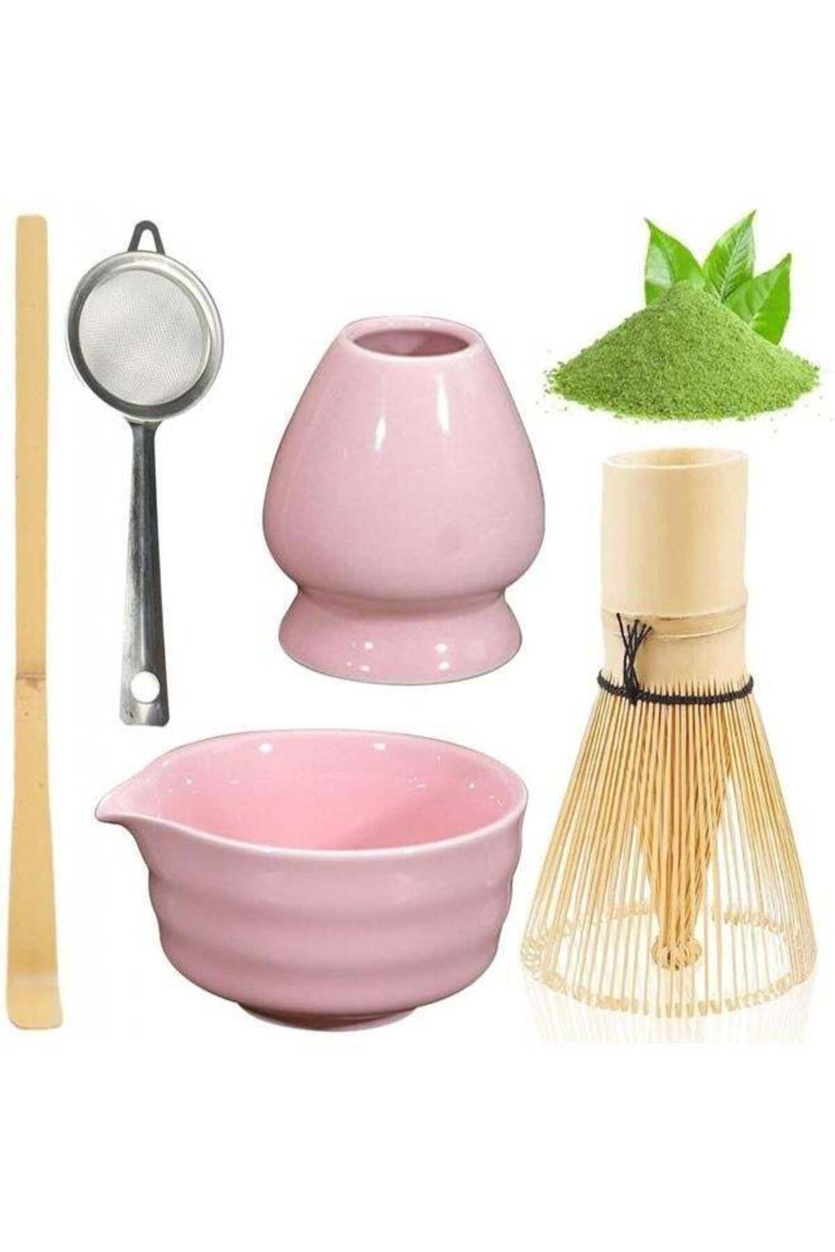 Generic 5-Piece Matcha Tea Whisk Set Traditional Handmade Matcha Tea Tool Cer...