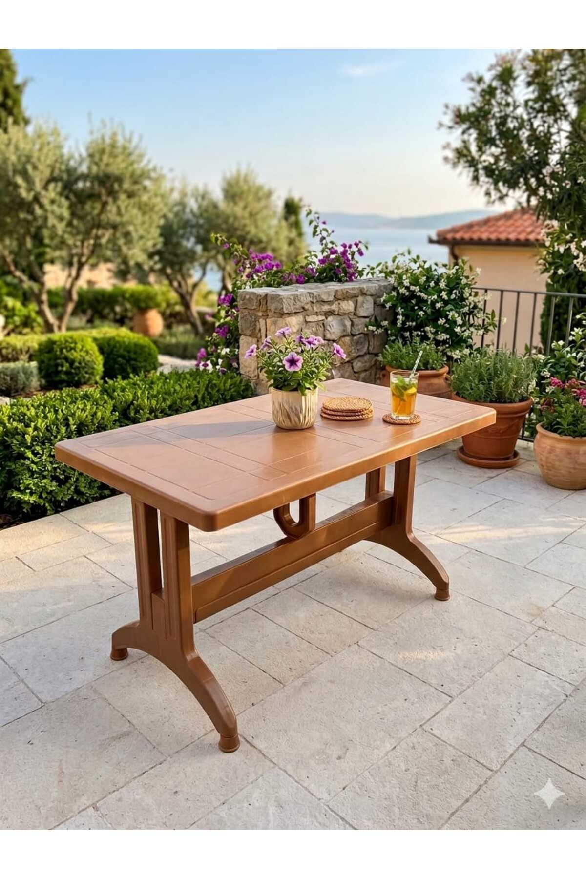 Plastic 70x120 Table, Plastic Table, Garden Balcony Terrace Table, Square Table, Outdoor Table